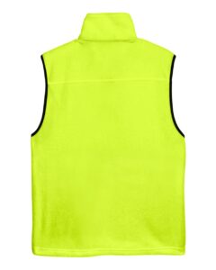 Harriton M985 Unisex Fleece Full-Zip Vest – Safety Yellow (back)