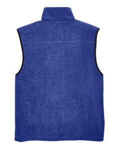 Harriton M985 Unisex Fleece Full-Zip Vest – True Royal (back)