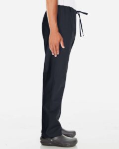 Harriton M898 Unisex Restore Scrub Pants – Black (on model side)