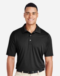 Team 365 TT51 Men’s Zone Performance Polo – Black (on model)