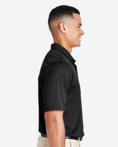 Team 365 TT51 Men’s Zone Performance Polo – Black (on model side)