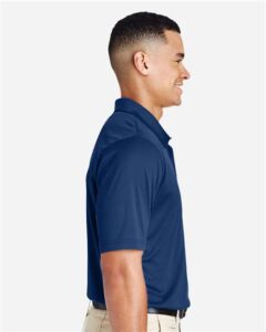 Team 365 TT51 Men’s Zone Performance Polo – Sport Dark Navy (on model side)