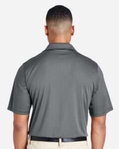 Team 365 TT51 Men’s Zone Performance Polo – Sport Graphite (on model back)