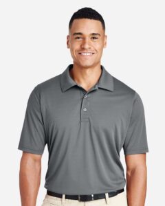Team 365 TT51 Men’s Zone Performance Polo – Sport Graphite (on model)