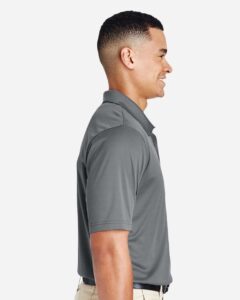 Team 365 TT51 Men’s Zone Performance Polo – Sport Graphite (on model side)