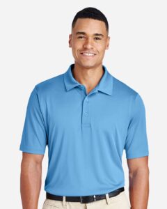Team 365 TT51 Men’s Zone Performance Polo – Sport Light Blue (on model)
