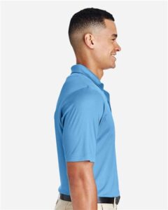 Team 365 TT51 Men’s Zone Performance Polo – Sport Light Blue (on model side)