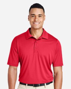 Team 365 TT51 Men’s Zone Performance Polo – Sport Red (on model)