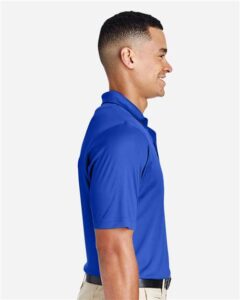 Team 365 TT51 Men’s Zone Performance Polo – Sport Royal (on model side)