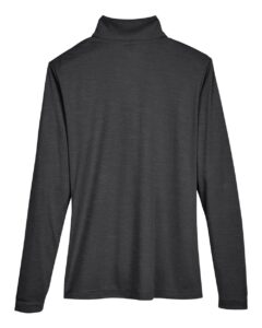 Team 365 TT31HW Women’s Zone Sonic Heather Performance Quarter-Zip Pullover – Black Heather (back)