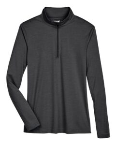 Team 365 TT31HW Women’s Zone Sonic Heather Performance Quarter-Zip Pullover – Black Heather