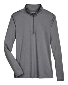 Team 365 TT31HW Women’s Zone Sonic Heather Performance Quarter-Zip Pullover – Dark Grey Heather