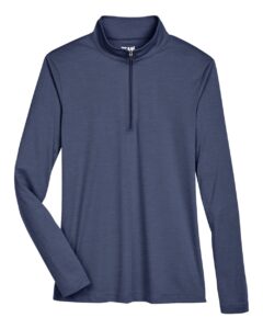 Team 365 TT31HW Women’s Zone Sonic Heather Performance Quarter-Zip Pullover – Sport Dark Navy Heather