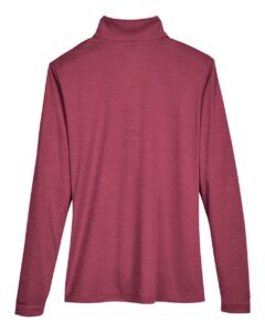 Team 365 TT31HW Women’s Zone Sonic Heather Performance Quarter-Zip Pullover – Sport Maroon Heather (back)
