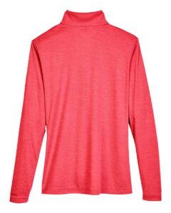 Team 365 TT31HW Women’s Zone Sonic Heather Performance Quarter-Zip Pullover – Sport Red Heather (back)