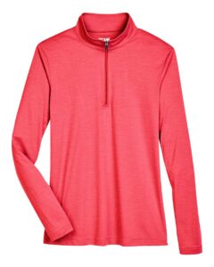 Team 365 TT31HW Women’s Zone Sonic Heather Performance Quarter-Zip Pullover – Sport Red Heather
