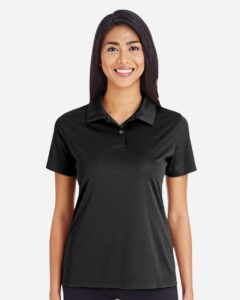 Team 365 TT51W Women’s Zone Performance Polo – Black (on model)