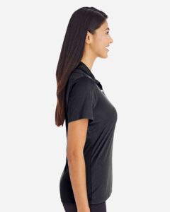 Team 365 TT51W Women’s Zone Performance Polo – Black (on model side)