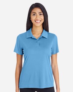 Team 365 TT51W Women’s Zone Performance Polo – Sport Light Blue (on model)