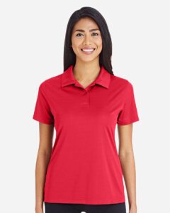 Team 365 TT51W Women’s Zone Performance Polo – Sport Red (on model)
