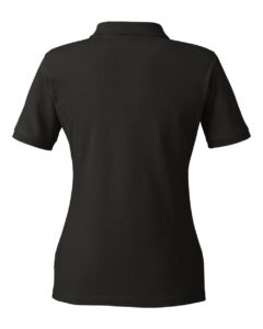 Harriton M200W Women’s Cotton Polo – Black (back)
