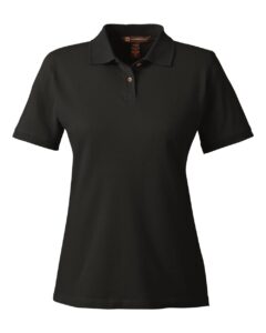 Harriton M200W Women’s Cotton Polo – Black