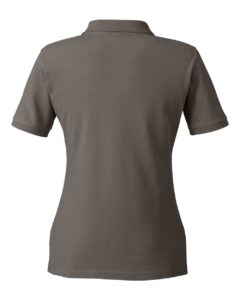 Harriton M200W Women’s Cotton Polo – Charcoal (back)