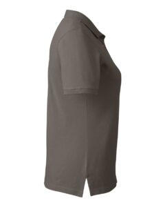 Harriton M200W Women’s Cotton Polo – Charcoal (side)