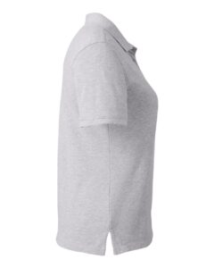 Harriton M200W Women’s Cotton Polo – Grey Heather (side)