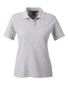 Harriton M200W Women’s Cotton Polo – Grey Heather