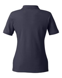Harriton M200W Women’s Cotton Polo – Navy (back)