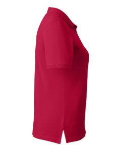 Harriton M200W Women’s Cotton Polo – Red (side)
