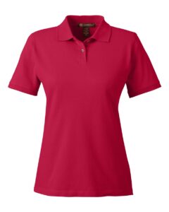 Harriton M200W Women’s Cotton Polo – Red