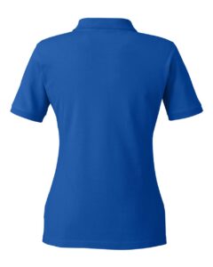 Harriton M200W Women’s Cotton Polo – True Royal (back)