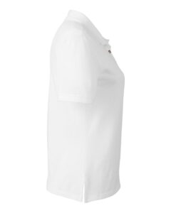 Harriton M200W Women’s Cotton Polo – White (side)