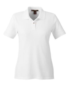 Harriton M200W Women’s Cotton Polo – White