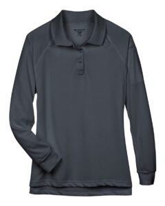 Harriton M211LW Women’s Advantage Long Sleeve Tactical Polo – Dark Charcoal
