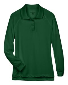 Harriton M211LW Women’s Advantage Long Sleeve Tactical Polo – Dark Green
