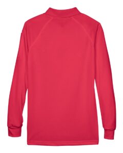 Harriton M211LW Women’s Advantage Long Sleeve Tactical Polo – Red (back)