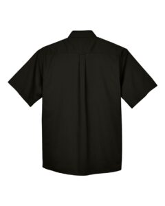Harriton M500S Men’s Easy Blend™ Twill Dress Shirt with Stain-Release – Black (back)