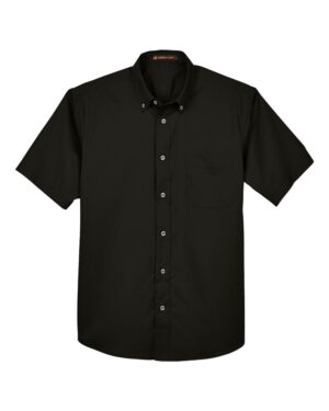 Harriton M500S Men’s Easy Blend™ Twill Dress Shirt with Stain-Release – Black