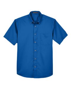 Harriton M500S Men’s Easy Blend™ Twill Dress Shirt with Stain-Release – French Blue