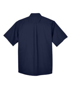 Harriton M500S Men’s Easy Blend™ Twill Dress Shirt with Stain-Release – Navy (back)