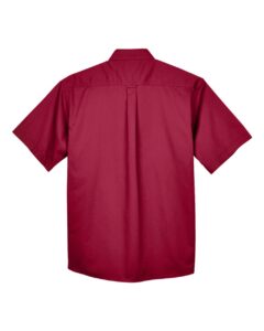 Harriton M500S Men’s Easy Blend™ Twill Dress Shirt with Stain-Release – Wine (back)