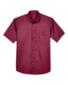 Harriton M500S Men’s Easy Blend™ Twill Dress Shirt with Stain-Release – Wine