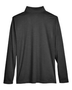 Team 365 TT31H Men’s Zone Sonic Heather Performance Quarter-Zip Pullover – Black Heather (back)
