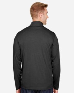 Team 365 TT31H Men’s Zone Sonic Heather Performance Quarter-Zip Pullover – Black Heather (on model back)