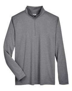 Team 365 TT31H Men’s Zone Sonic Heather Performance Quarter-Zip Pullover – Dark Grey Heather