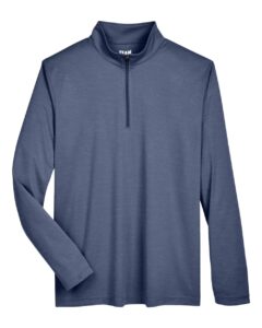 Team 365 TT31H Men’s Zone Sonic Heather Performance Quarter-Zip Pullover – Sport Dark Navy Heather