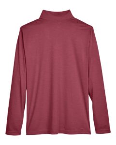 Team 365 TT31H Men’s Zone Sonic Heather Performance Quarter-Zip Pullover – Sport Maroon Heather (back)